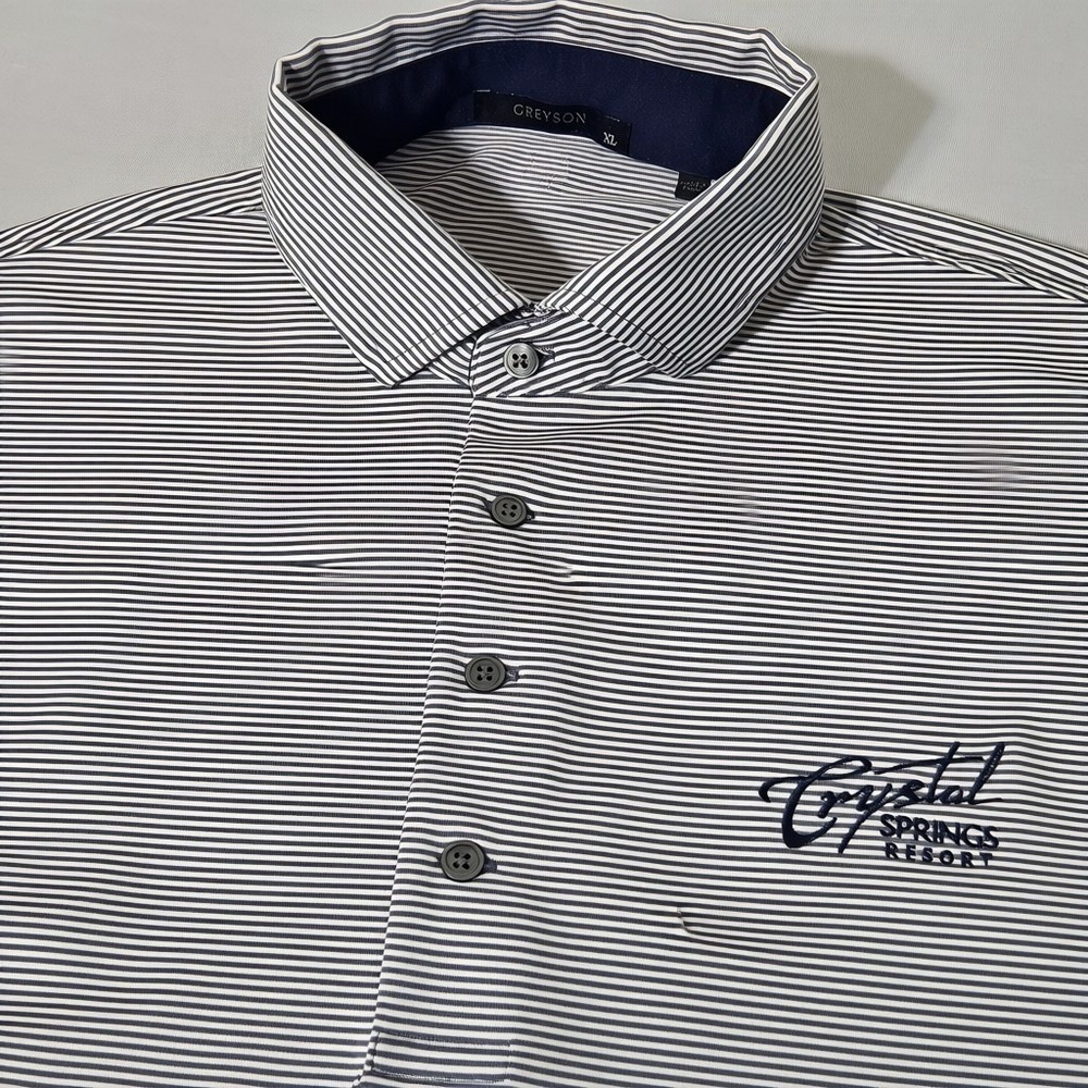 Greyson Polo Shirt Mens XL Gray Geometric Print Golf Athletic‎ Crest performance